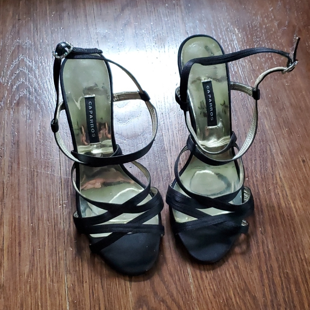 CAPARROS strappy black dress sandals